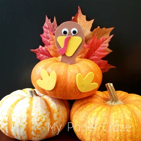 Easy Turkey Pumpkin Craft For Kids At Thanksgiving Halloween Arts And