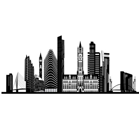 Manchester Skyline Silhouette Transparent Png And Svg Vector File