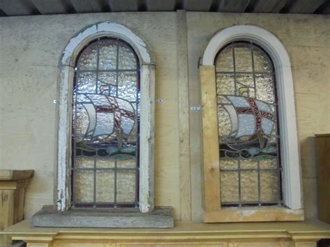 Reclaimed Pair Stained Glass Windows Authentic Reclamation