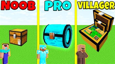 Minecraft Battle Noob Vs Pro Vs Villager Chest House Build Challenge