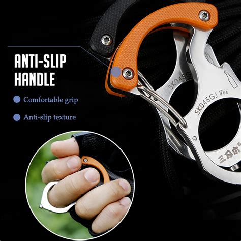 Outdoor Multi Tool Key Chain Ring Camping Survival Tool Carabiner Glass