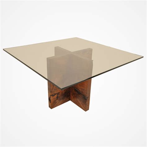 In case you like out of doors accents and pure surroundings in your house, so a dining table bases for glass tops a tree stump can actually give your room a contemporary look woody. Claro Walnut Dining Table Base - Square Glass Top - Rotsen ...