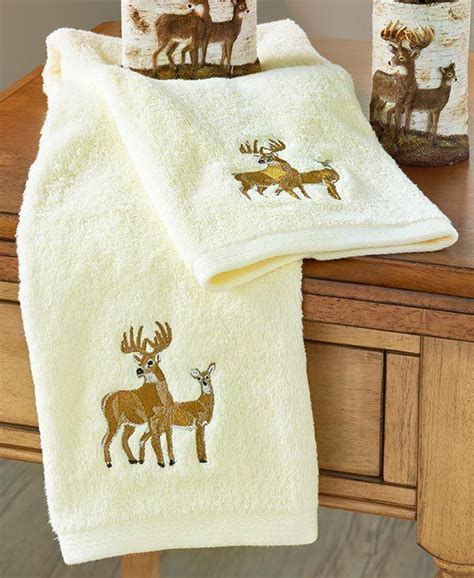 Great savings & free delivery / collection on many items. Deer Hand Towel Set of 2 Wildlife Rustic Decor Country ...