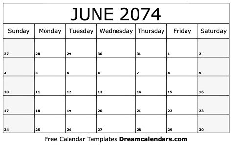 June 2074 Calendar Free Blank Printable With Holidays