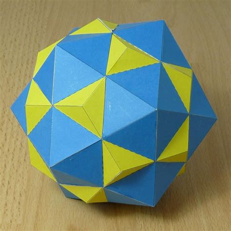 Paper Model Compound Of Dodecahedron And Icosahedron Origami Modular