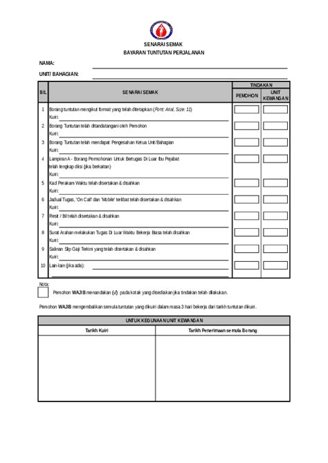 Surat tunjuk sebab lewat hantar tuntutan perjalanan sip. Borang Tuntutan Perjalanan Excel 2020