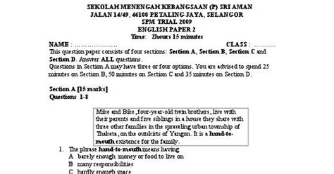 English Paper 1 Spm Section B Spm English Paper 1 Directed Writing