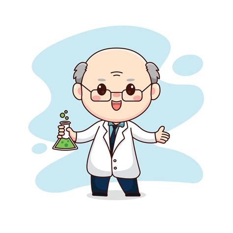 Ilustración Del Profesor O Científico Kawaii Chibi Diseño De Personajes