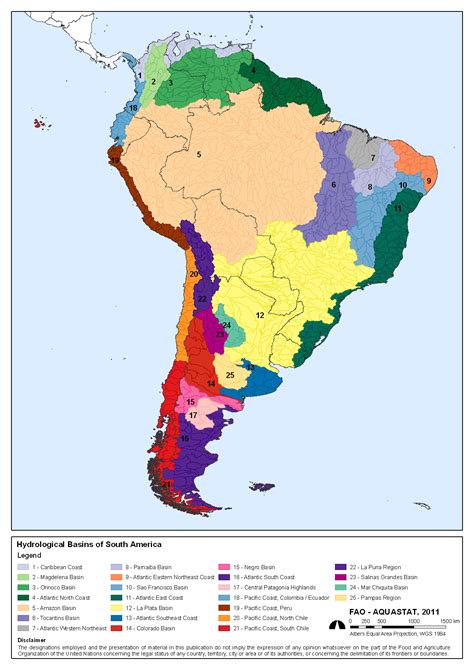 Hydrological Basins Of South Amercia Fao Cartografia Mapa Am Rica
