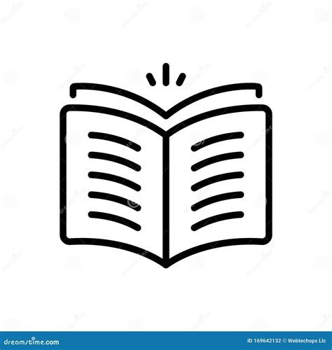 Schwarze Linie Symbol Für Offenes Buch Wissen Und Zeitschrift Vektor
