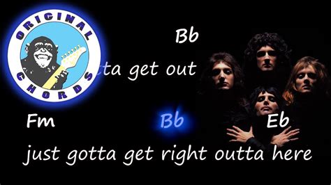 Queen Bohemian Rhapsody Chords And Lyrics Youtube