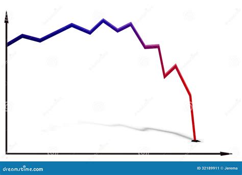 Line Graph With A Large Decrease Stock Image Image 32189911