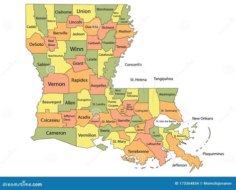 Map Of Louisiana Parishes And Major Cities United States Map