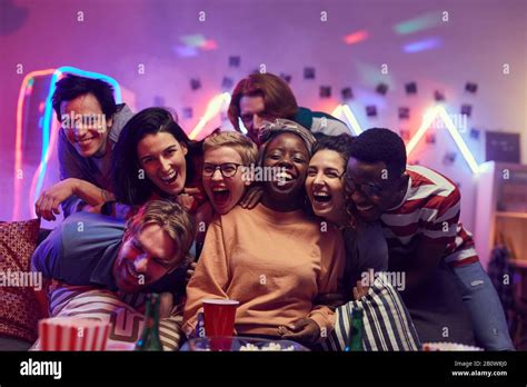 Portrait Of Multiethnic Group Of Young People Laughing And Having Fun