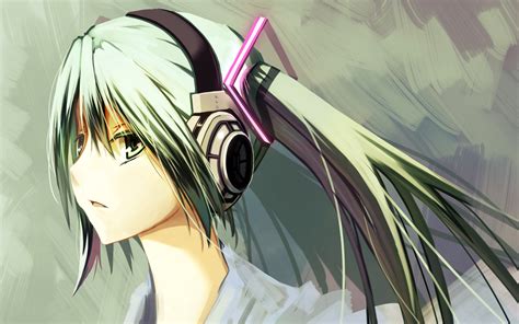 Close Hatsune Miku Headphones Stk Twintails Vocaloid