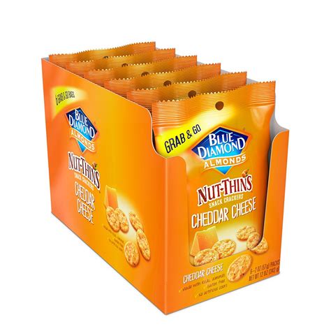 Blue Diamond Nut Thins Mini Cheddar Cheese Pack Of 6 Size 671