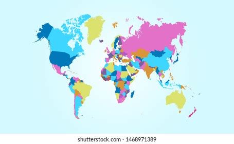 Color World Map Vector Modern Stock Vector Royalty Free 1468971389