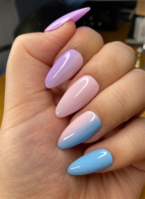 Cotton Candy Nails Gradient Press On Nails Styled In Medium Etsy