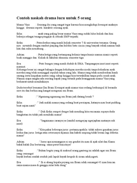 49+ Contoh Naskah Drama Bahasa Jawa 5 Orang Singkat