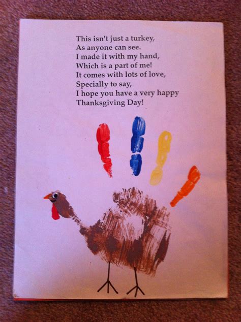 Turkey Handprint Poem Printable