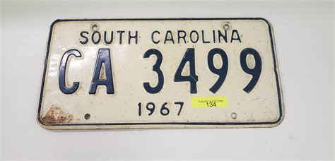 Bid Now: 1967 SC LICENSE PLATE - August 6, 0122 11:00 AM EDT