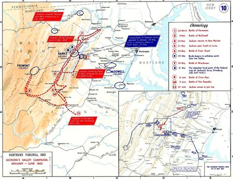 Stonewall Jackson Valley Campaign Shenandoah Civil War Map Civil War