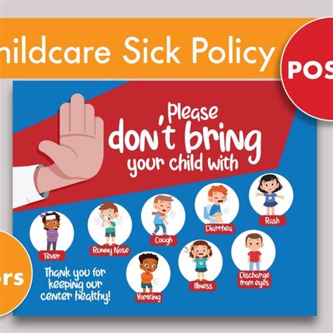 Daycare Sick Policy Poster For Childcare And Daycare Etsy Israel