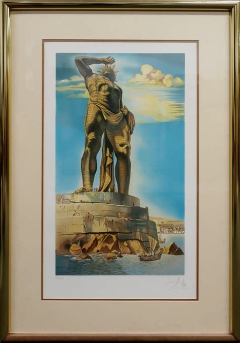 Salvador Dali Signed Print Colossus Of Rhodes