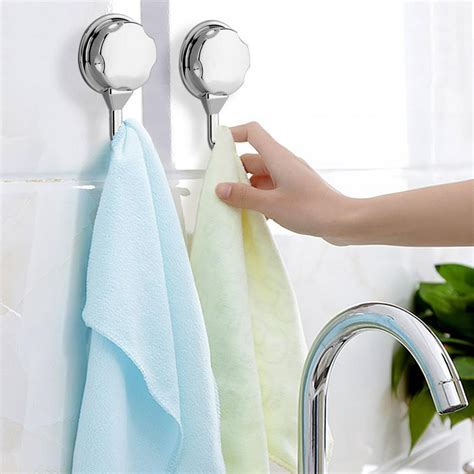 3pcsset Abs Towel Wall Hook Rack Holder With Suction Cup For Bathroom