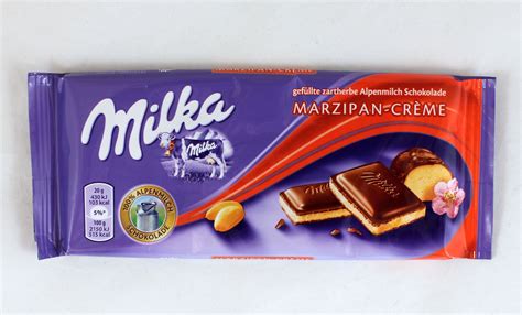 Milka Alpenmilch Schokolade Marzipan Crème Lebensmittelklarheit