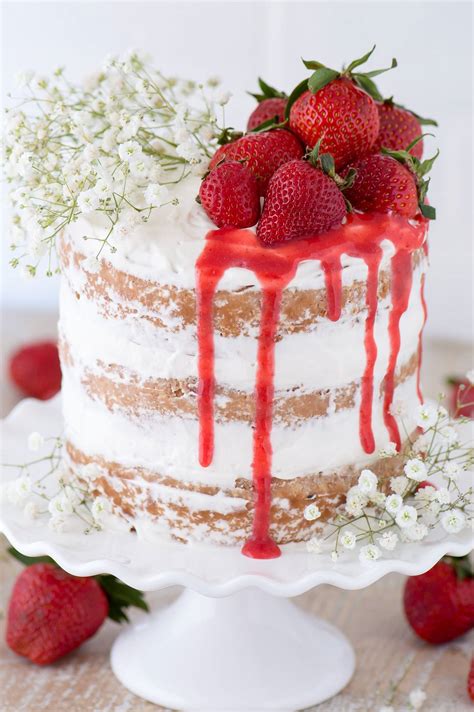 Strawberries And Cream Naked Cake The First Year
