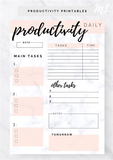 Productivity Planner Insert Free Weekly Planner A Printable