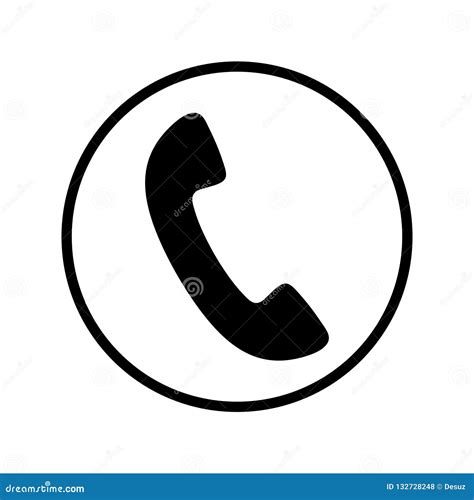 Icona Del Telefono In Bianco E Nero Simbolo Del Telefono Illustrazione