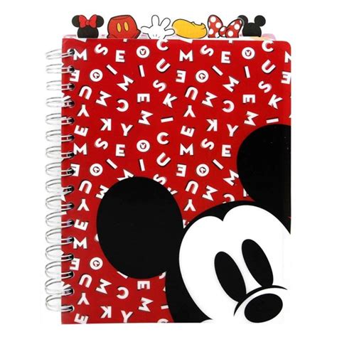 Disney Mickey And Minnie Mouse Journal Spiral Notebook With Tabs For