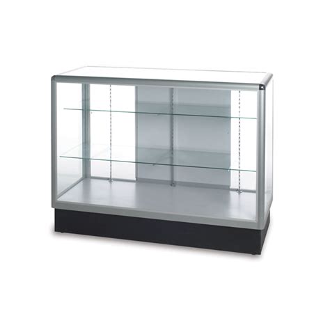 Full Vision Glass Display Case Bullnose Store Fixtures And Supplies