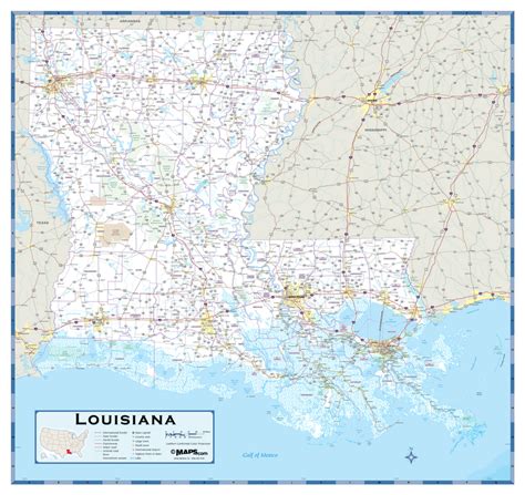 Louisiana Highway Wall Map