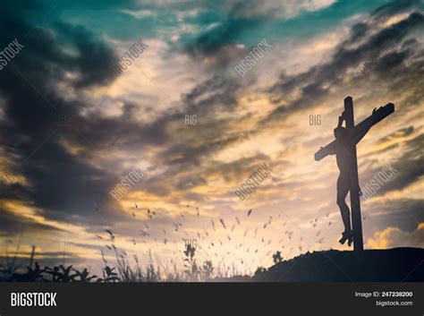 Silhouette Jesus Cross Image And Photo Free Trial Bigstock