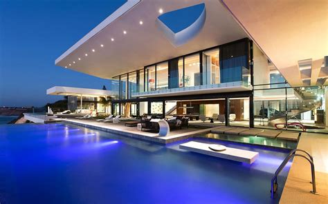 Find images of luxury homes. Modern house with a pool wallpaper | architecture ...