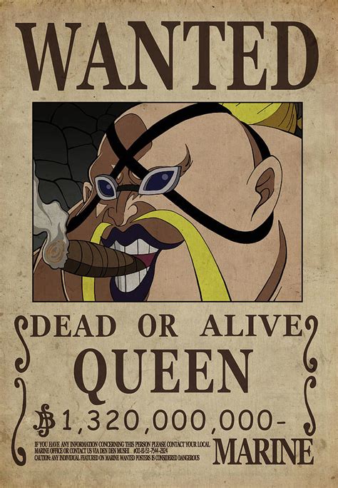 One Piece Wanted Poster QUEEN Digital Art By Niklas Andersen Fine