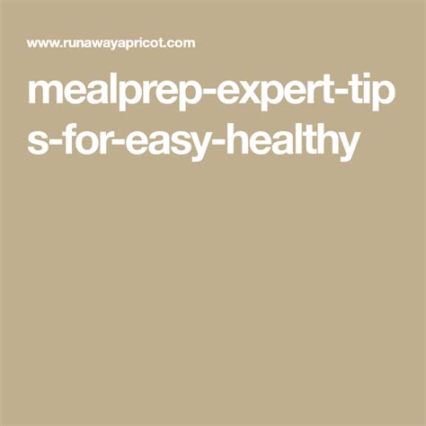 Mealprep Expert Tips For Easy Healthy Affordable Food Healthy Meal Prep