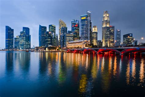 Singapore Cbd Skyline Sunset Yonghao Photography