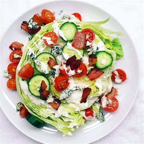 Iceberg Wedge Salad With Crispy Bacon Tomatoes Cucumbers And Blue Cheese By Pennyflood