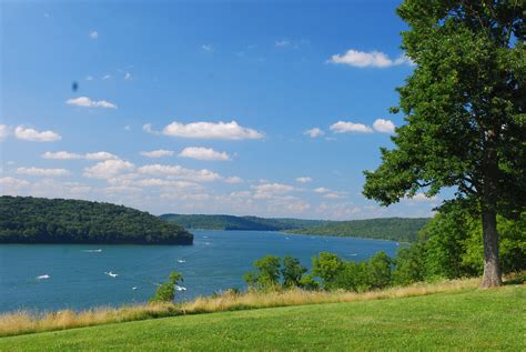 A Photo Of A Scenic Lake With Trees And Clouds In Southeastern Indiana