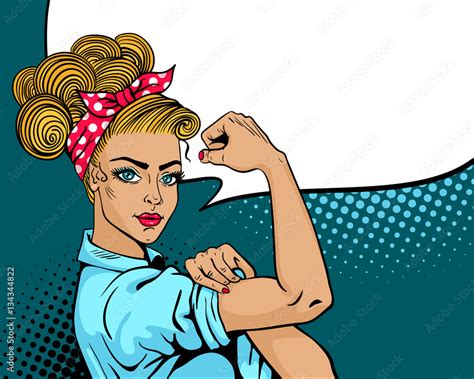 Pop Art Sexy Strong Woman Classical American Symbol Of Female Power Woman Rights Protest