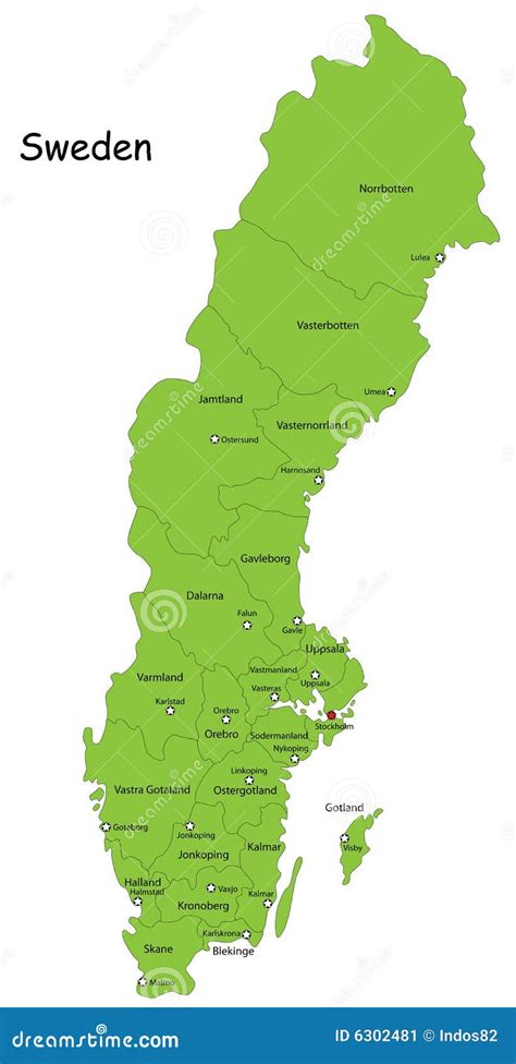 vector sweden map stock image image 6302481