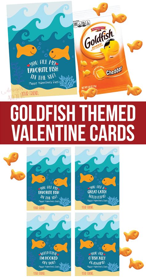 Goldfish Valentine Cards Goldfish Valentines Goldfish Etsy