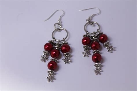 Red Bead Chandelier Earrings A Pair Of Chandelier Earrings Jewelry