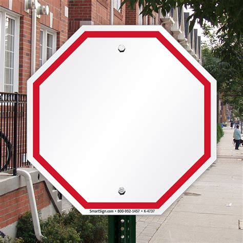 Blank Bordered Parking Sign Octagon Shape Red Printed Border Sku K 4737
