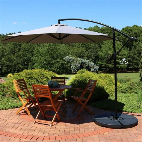 Sunnydaze Offset Outdoor Patio Umbrella 10 Foot Multiple Colors