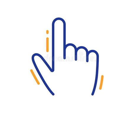 Hand And Cursor Pointer Line Icons Clicking Finger Cursor Arrow Icon